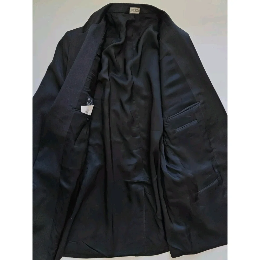 Jos A Bank Mens Wool Sports Coat 43L Charcoal Black Blazer BXT80032 2 Button